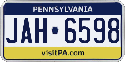 PA license plate JAH6598