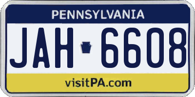 PA license plate JAH6608
