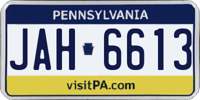 PA license plate JAH6613