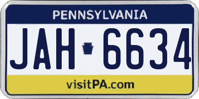 PA license plate JAH6634