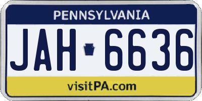 PA license plate JAH6636