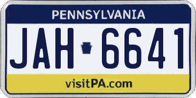 PA license plate JAH6641