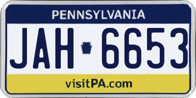 PA license plate JAH6653