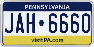 PA license plate JAH6660