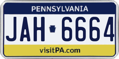 PA license plate JAH6664