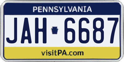 PA license plate JAH6687