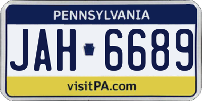 PA license plate JAH6689