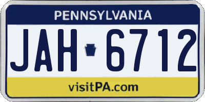 PA license plate JAH6712