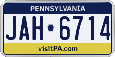 PA license plate JAH6714