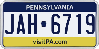 PA license plate JAH6719
