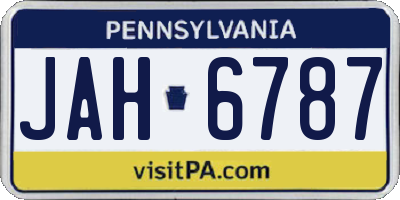 PA license plate JAH6787