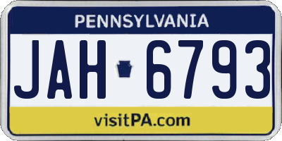 PA license plate JAH6793