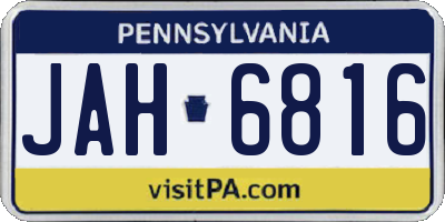 PA license plate JAH6816