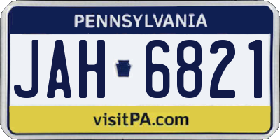 PA license plate JAH6821