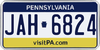 PA license plate JAH6824