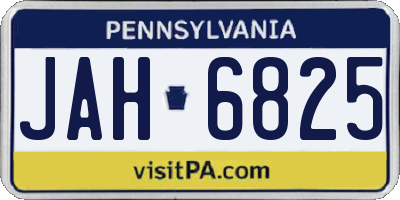 PA license plate JAH6825