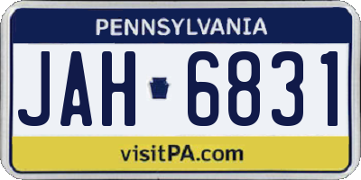 PA license plate JAH6831