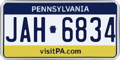 PA license plate JAH6834