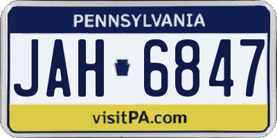 PA license plate JAH6847