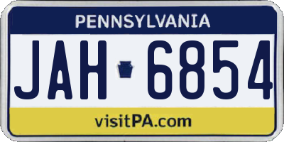 PA license plate JAH6854