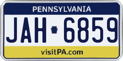 PA license plate JAH6859