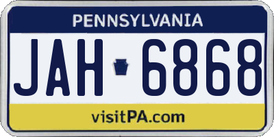 PA license plate JAH6868