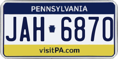 PA license plate JAH6870