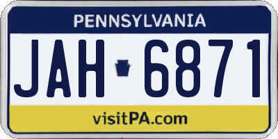 PA license plate JAH6871