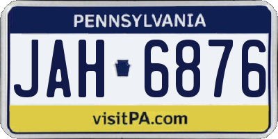 PA license plate JAH6876