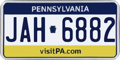 PA license plate JAH6882