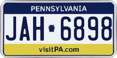PA license plate JAH6898