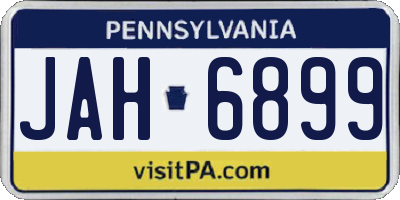 PA license plate JAH6899