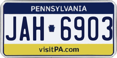 PA license plate JAH6903