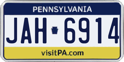 PA license plate JAH6914