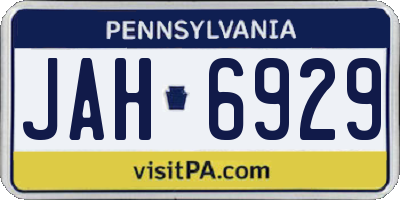 PA license plate JAH6929