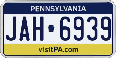 PA license plate JAH6939