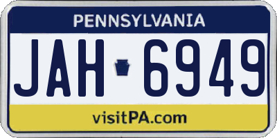 PA license plate JAH6949