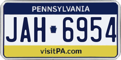 PA license plate JAH6954