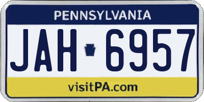 PA license plate JAH6957