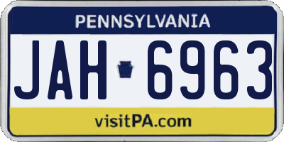 PA license plate JAH6963