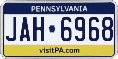 PA license plate JAH6968