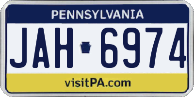 PA license plate JAH6974
