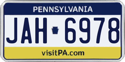 PA license plate JAH6978