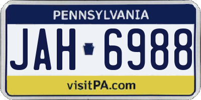 PA license plate JAH6988