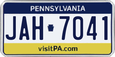 PA license plate JAH7041