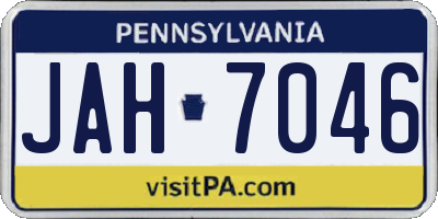 PA license plate JAH7046