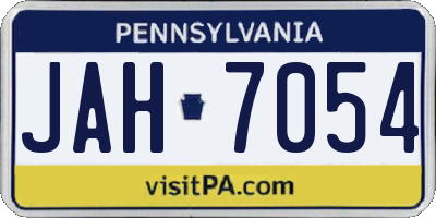 PA license plate JAH7054