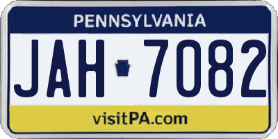 PA license plate JAH7082