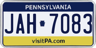 PA license plate JAH7083