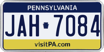 PA license plate JAH7084